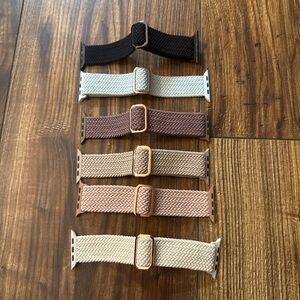 Woven Nylon Wristbands for Smartwatches - Black, Gray, Brown, Tan